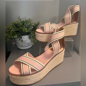 TORY BURCH FRIEDA STRETCH WEBBING ESPADRILLE SZ 9.5